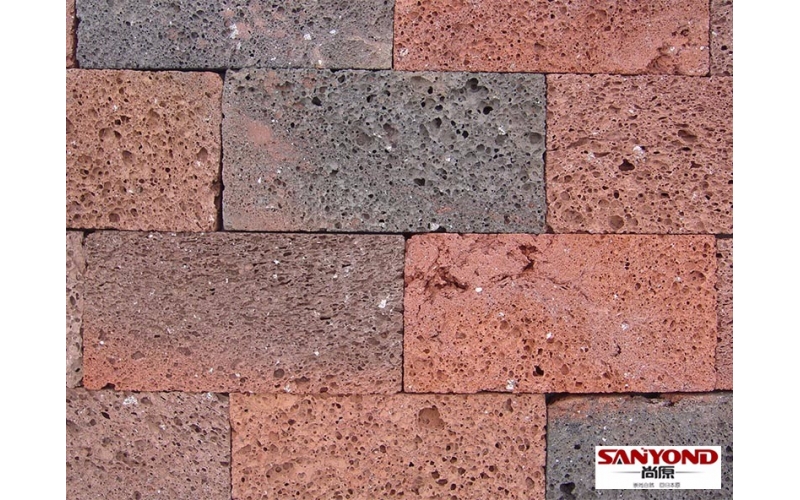 紅褐色五彩火山巖機切面規(guī)格板LR2030